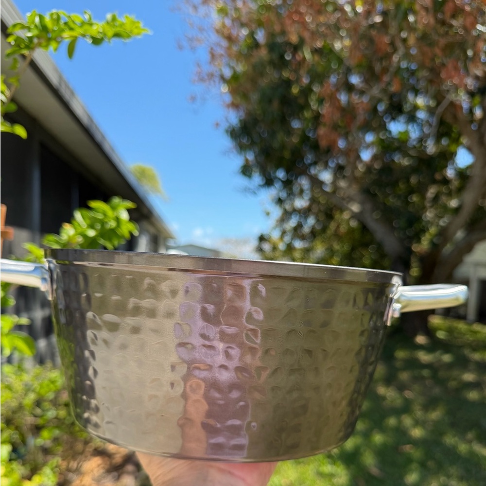 Basil & Kraft Home/Kitchen Hammered Nonstick Saucepan with Glass Lid - Brown - Picture 14 of 16